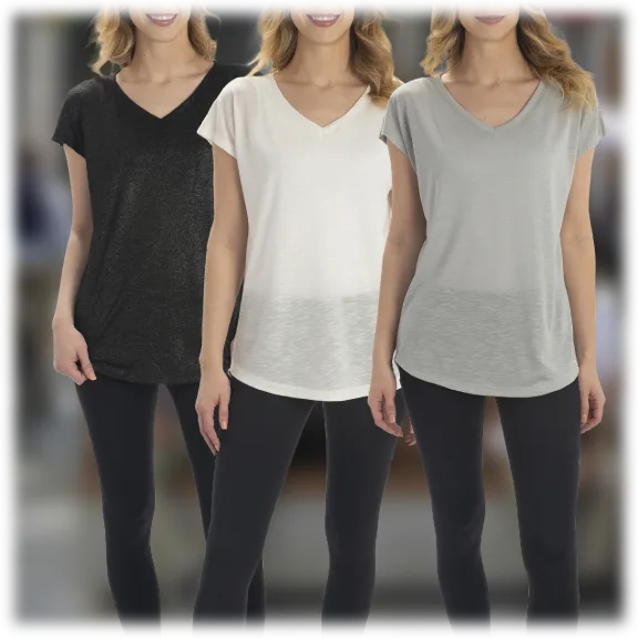 Marc New York Performance Short Sleeve Metallic Sparkle Tee