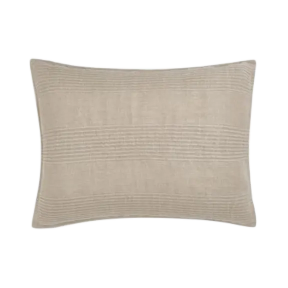 Threaded Birch Pleated Linen Pillow Sham