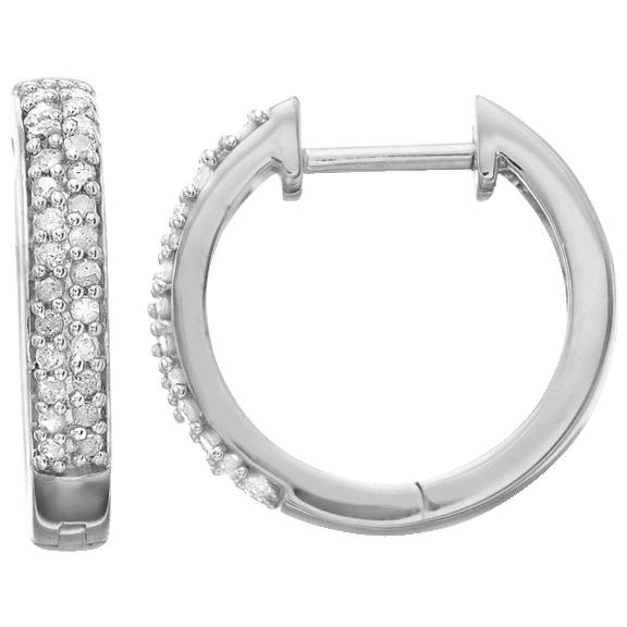 Diamond Muse Sterling Silver 1/4 Carat TW Diamond Huggie Earrings