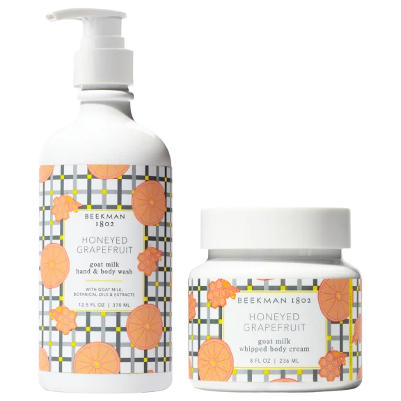 Beekman 1802 Honeyed Grapefruit 2-Piece Body Wash & Whipped Body Cream Set