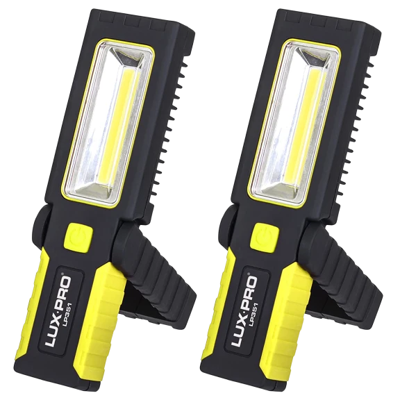 2-Pack: LUX-PRO 200-Lumen Broadbeam LED Magnetic Work Light Flashlight
