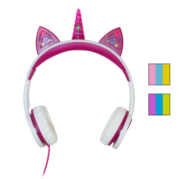 Gabba Goods Unicorn LED Wired Kids SafeSounds Headphones