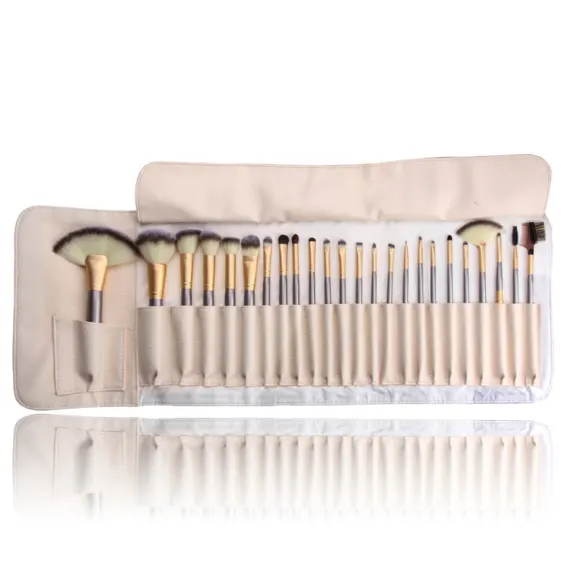 Zoë Ayla 24-Piece Professional Makeup Brush Set with Roll-Up Travel Case