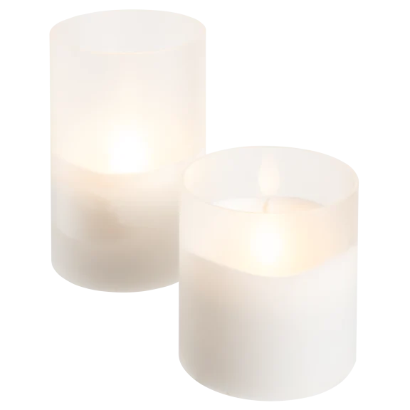 ILLUMAFLAME 2-Piece Frosted Candle Set