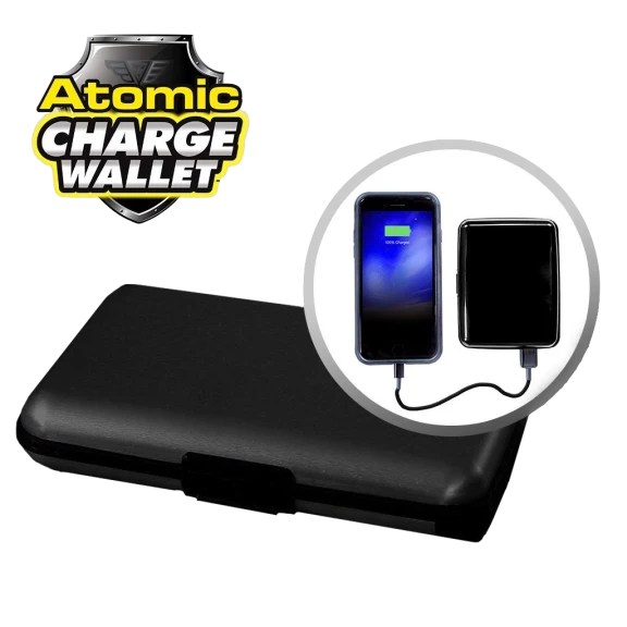 2-Pack: Atomic 2500 mAh Charge Wallet with RFID Protection