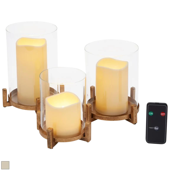 South Street Loft Set-of-3 Luxe Flameless Candle with Holders