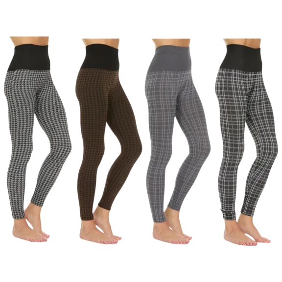 4-Pack: Nextex Apparel Women's Printed High-Waist Leggings