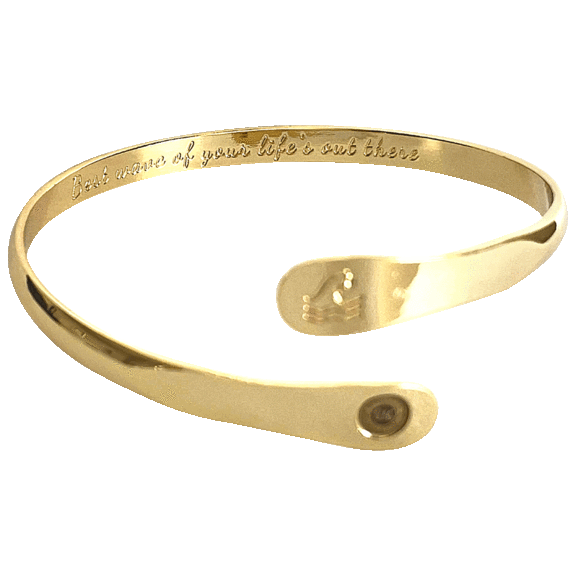 Hollywood Sensation Engraved Wave Bracelet "Best wave of your life's out there"