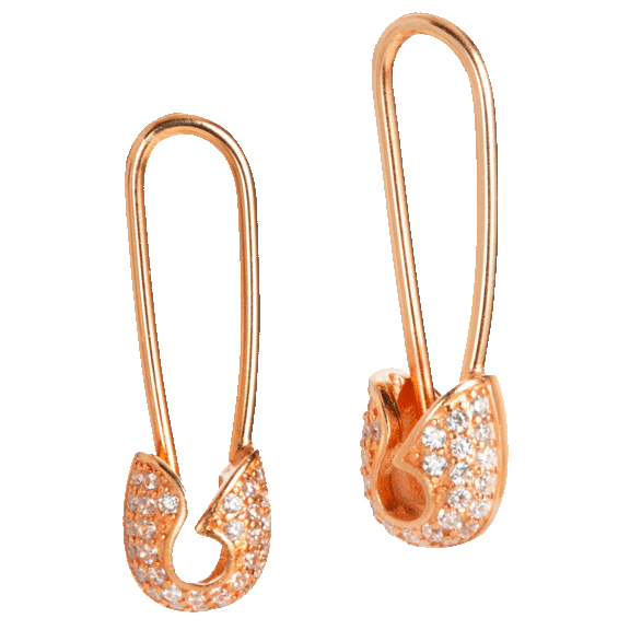 Savvy Cie Safety Pin Drop Earrings