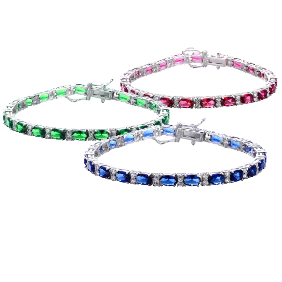 Sterling Silver Oval Tennis Bracelet