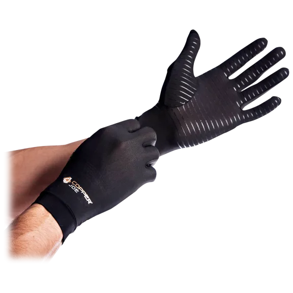 Copper Joe Pair of Full Finger Hand Compression Gloves