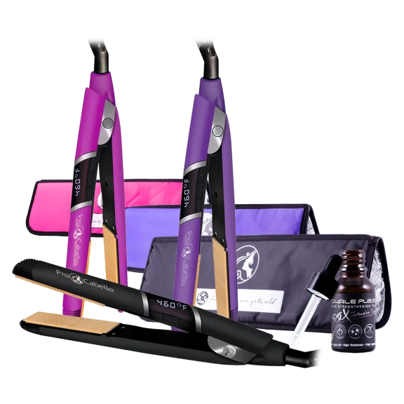 ProCabello Nano Fiber 1" Flat Iron, Heat Mat, & Hair Oil Set