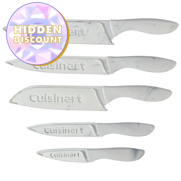Cuisinart 10-Piece Ceramic Coated Knife Set with Faux Marble Handles