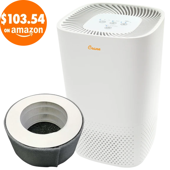 Crane UV True HEPA Air Purifier with Extra Replacement Filter