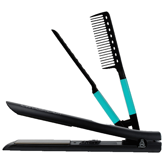 Zen Titanium Flat Iron w/ LCD Digital Display + EZ Comb