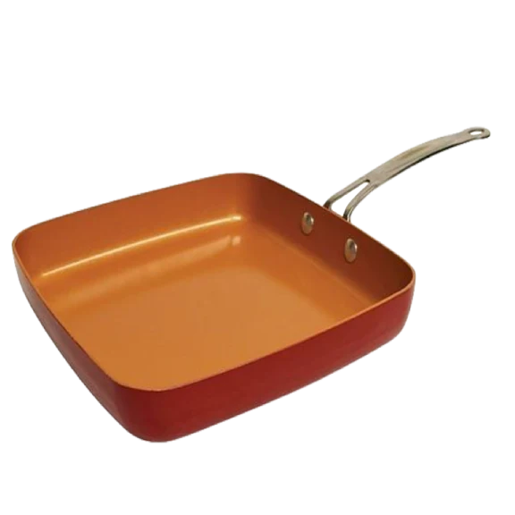 Red Copper 10" Non-Stick Ceramic Coated Square Pan