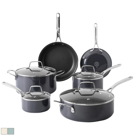 Martha Stewart Lockton Aluminum Nonstick 10-Piece Cookware Set
