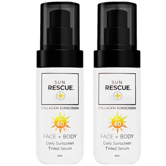 2-Pack: Sun Rescue SPF 40 Tinted Collagen Sunscreen with Vitamin C