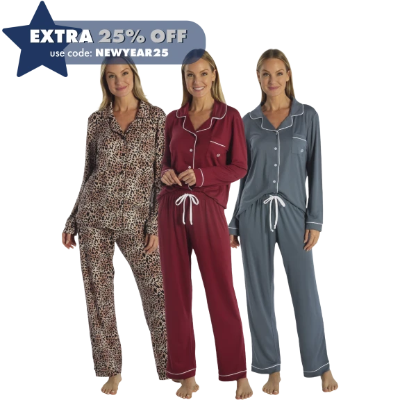 Born Long Sleeve Notch Collar & Pant Pajama Set