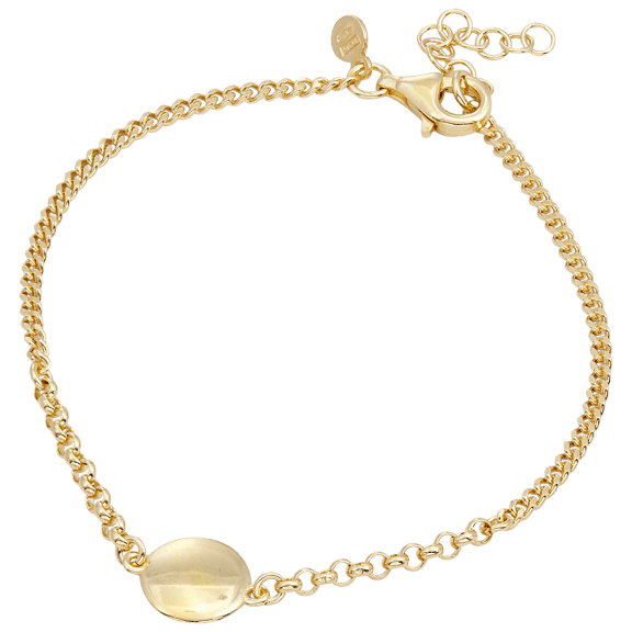 Savvy Cie Italian 18K Gold Plated Sterling Silver Engraveable Bracelet