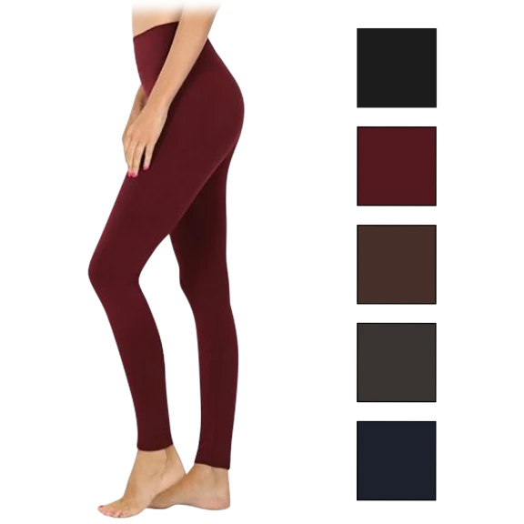 5-Pack: Nextex Women's Premium Fleece Lined Leggings