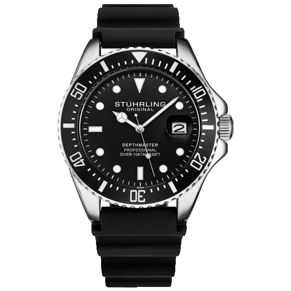 Stuhrling Men's Depthmaster 3950R Quartz 42mm Diver Watch
