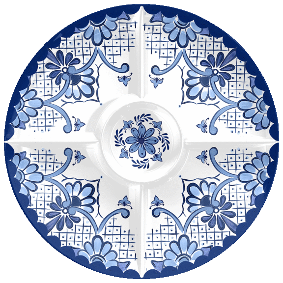 Tarhong Cobalt Casita Chip & Dip and Oval Platter Set