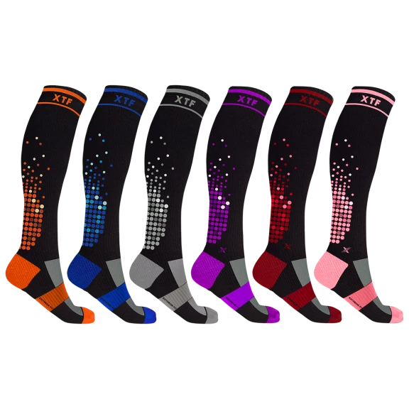 6 Pack: XTF High-Intensity Run+ Knee-High Compression Socks
