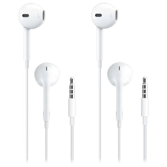 2-Pack: Apple iPhone Earpods Earphones with 3.5mm Headphone Plug
