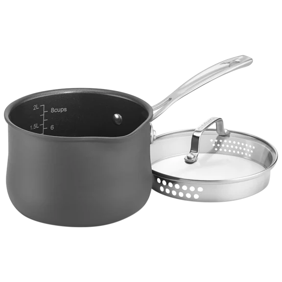 Cuisinart® Silhouette Hard Anodized 2-Quart Pour Saucepan with Straining Cover