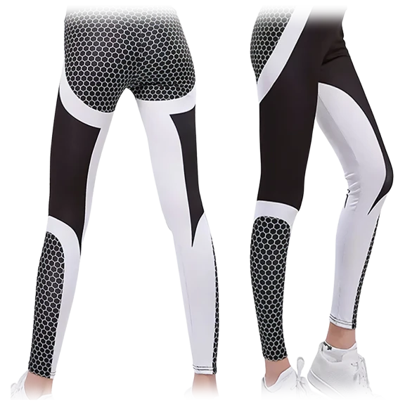 High-waisted Honeycomb Design Ruched workouts Fitness Yoga Gym Leggings Pants