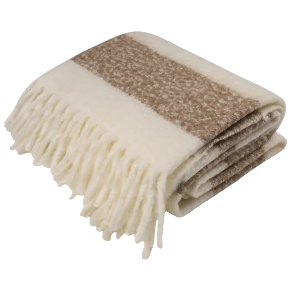 Glitzhome 60"L*50"W Woven Acrylic Gray Striped Jacquard Throw 780g