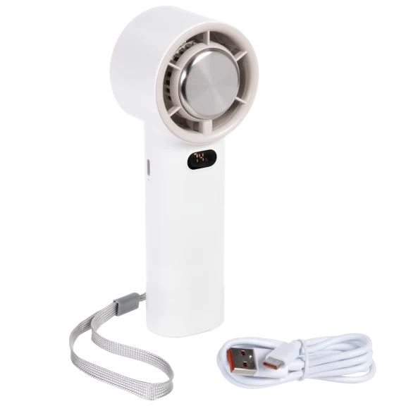 Ventilador Portátil Recargable de Mano Hammacher Schlemmer con Toque Frío