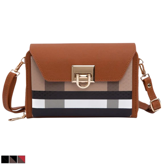 Malibu Skye Olivia Plaid Wallet Crossbody With Flip Lock