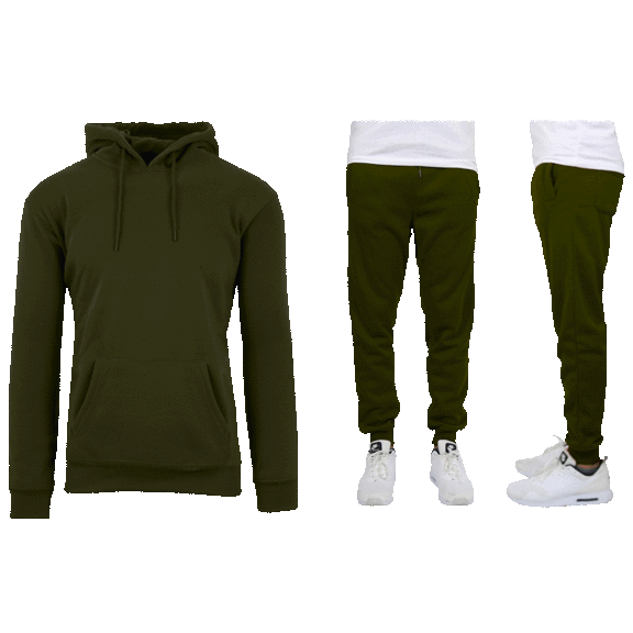 Men's 2-Piece Heavyweight Fleece-Lined Pullover Hoodie & Jogger Set