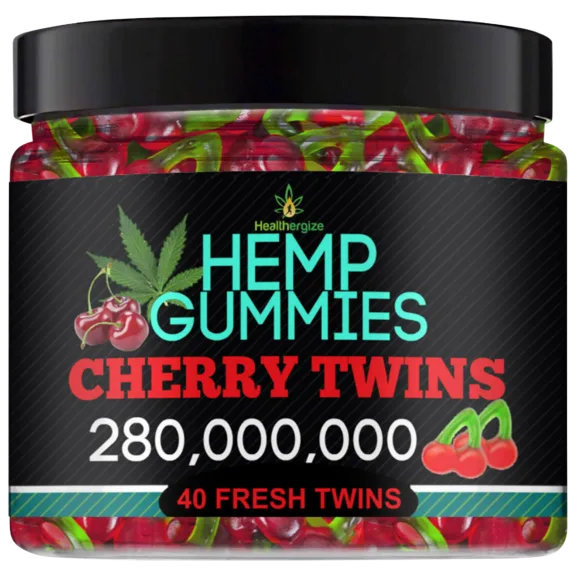 Healthergize Hemp Premium Gummies	in Cherry Twins