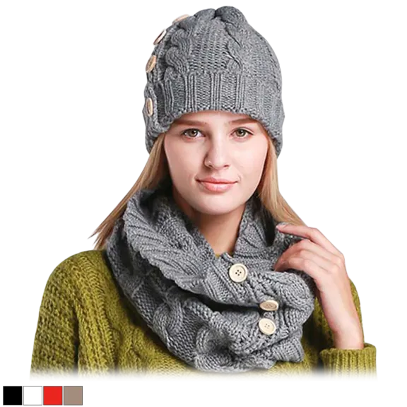 2-Piece: XIX Women's Winter Beanie and Scarf Set
