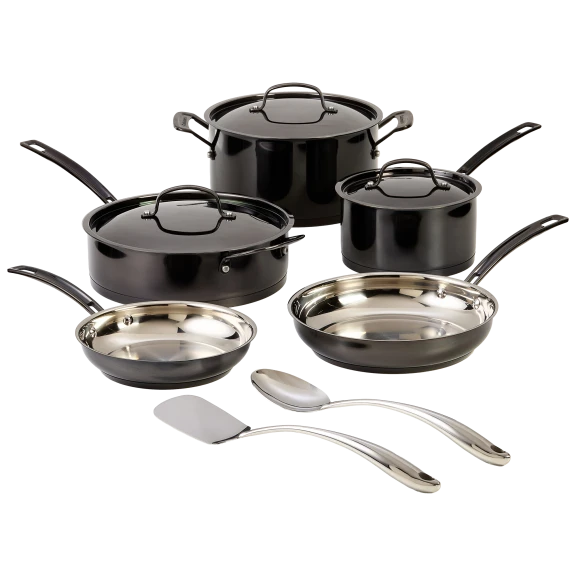 Cuisinart 10-Piece MicaShine Stainless Steel Cookware Set