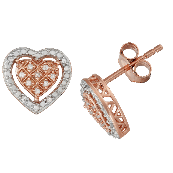 Diamond Muse 1/10 Ct Diamond Heart-Shaped Stud Earrings