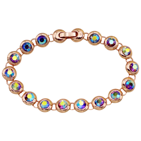 Prime and Pure 10 cttw Swarovski Crystals in Pink Rose Gold Tennis Bracelet