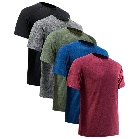 5-Pack: Nextex Men's Active Athletic Dry-Fit Performance Tees