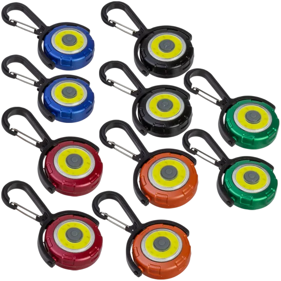 10-Pack: SecureBrite Clip Keychain Light Basics