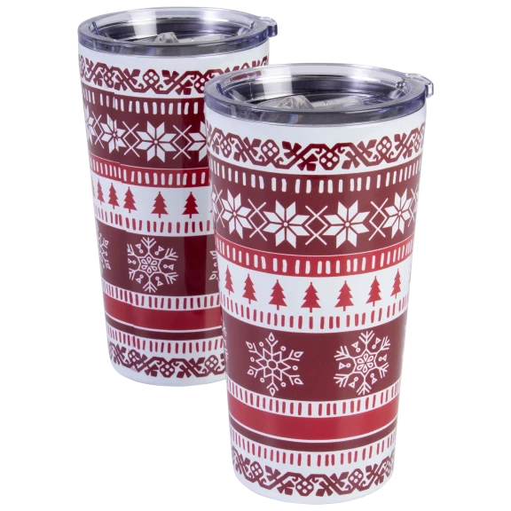 2-Pack: Cambridge Hydration Insulated 20 oz Fairisle Highball Tumblers