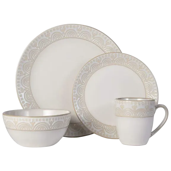 16-Piece Set: Pfaltzgraff Amelia Cream Dinnerware Set