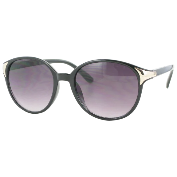 Jones New York Black Modified Round Frames With Gradient Smoke Lenses