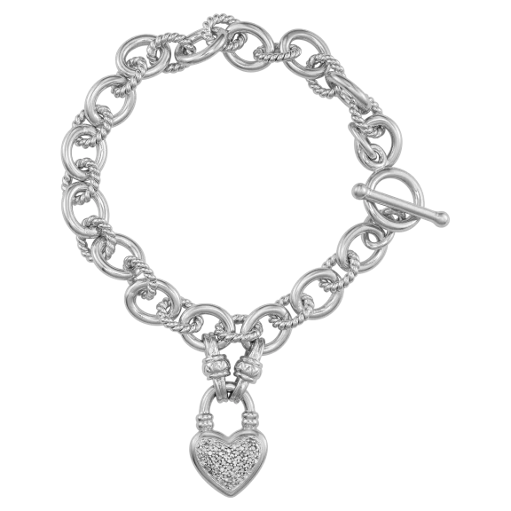 Diamond Muse 1/4 Carat TW Diamond Heart Toggle Bracelet