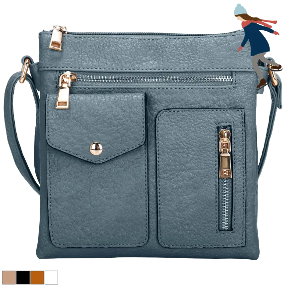La Terre Vegan Leather Crossbody Messenger Bag