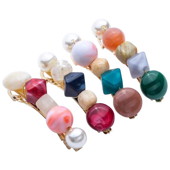 4-Pack Zoe Ayla Decorative Stone Hair Clips