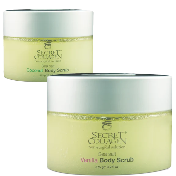 Sea Salt Coconut Body Scrub With Sea Salt Vanilla Body Scrub By Secret Collagen