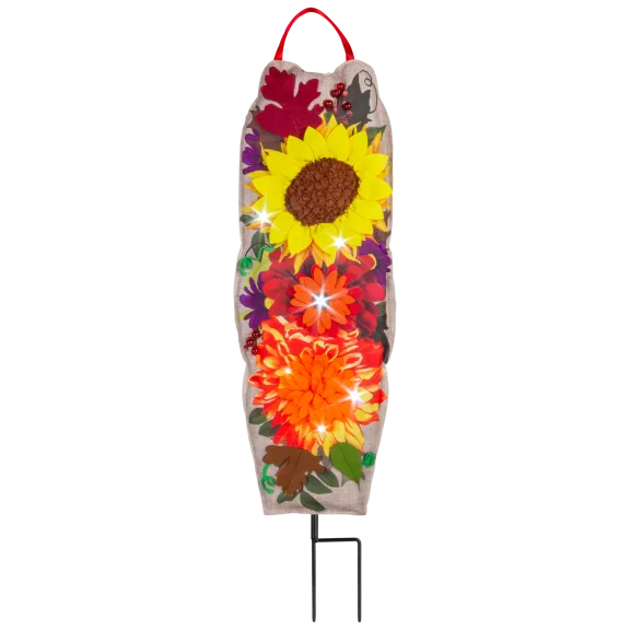 Evergreen Harvest Illuminated Fall Floral Stake (38")
